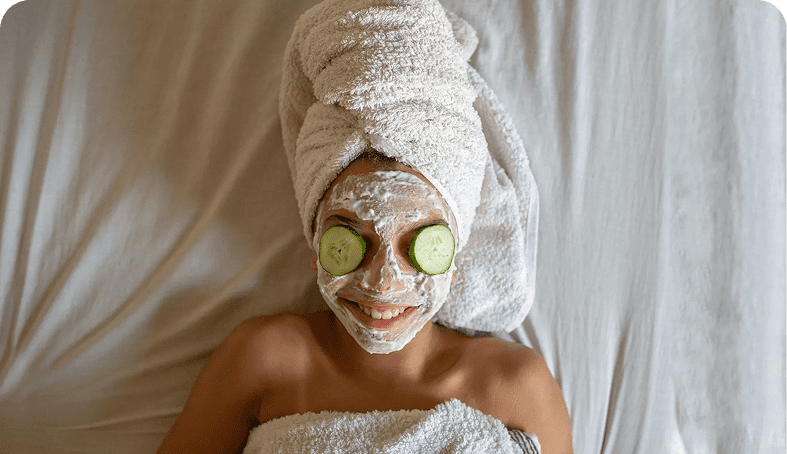 Woman enjoying a relaxing spa treatment
