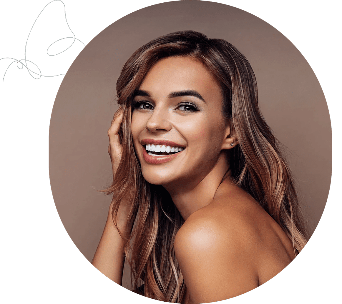 Joyful woman with radiant smile