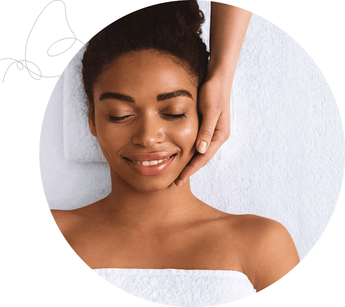 Peaceful woman at a spa session