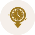 Brown clock on white circle